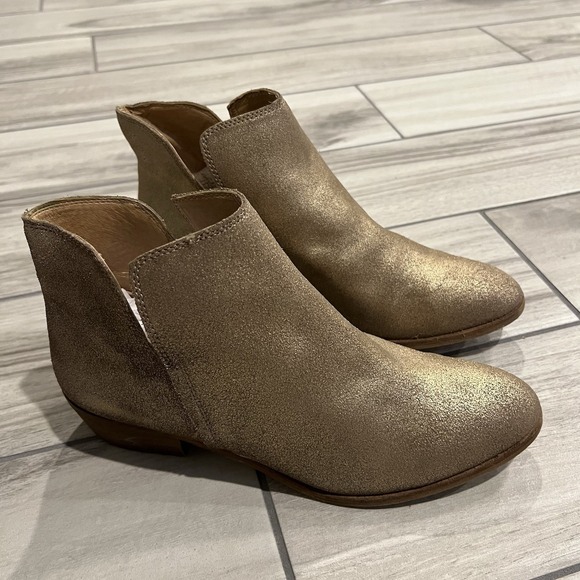 Splendid Hamptyn Gold Metallic Glitter Womens Ankle Zipper Bootie Sz 9 $178 - Picture 3 of 13